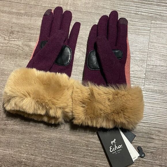 Echo Design Cashmere Blend Gloves , Touch-Screen, Rose, M, - Picture 4 of 5